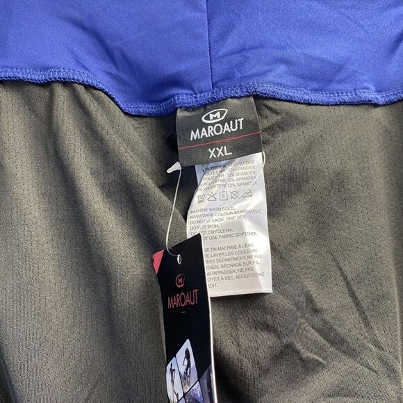 MAROAUT Zippered Side Pockets Athletic Running Lined Shorts Women XXL Blue New - Picture 6 of 14